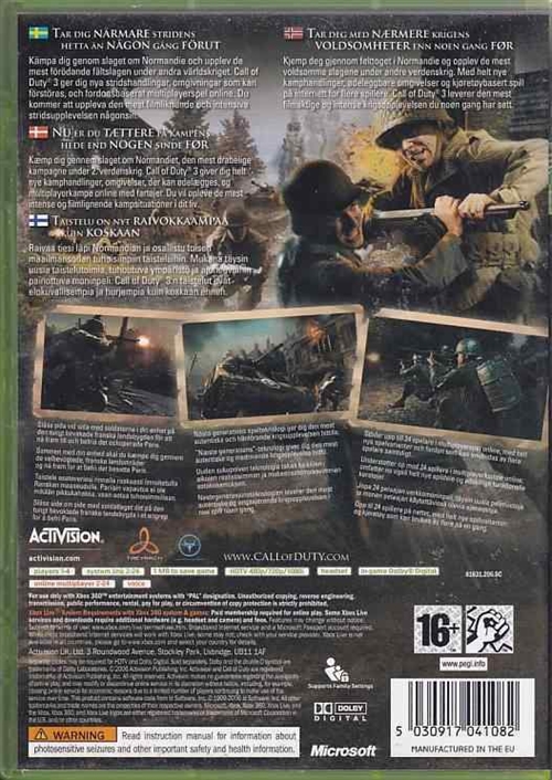 Call of Duty 3 - XBOX Live - XBOX 360 (B Grade) (Genbrug)